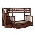 thumbnail image 1 of Columbia Staircase Bunk Bed Twin over Full with 2 Urban Bed Drawers in Walnut, 1 of 10