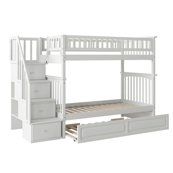 Columbia Staircase Bunk Bed Twin over Twin in Multiple Colors and Configurations
