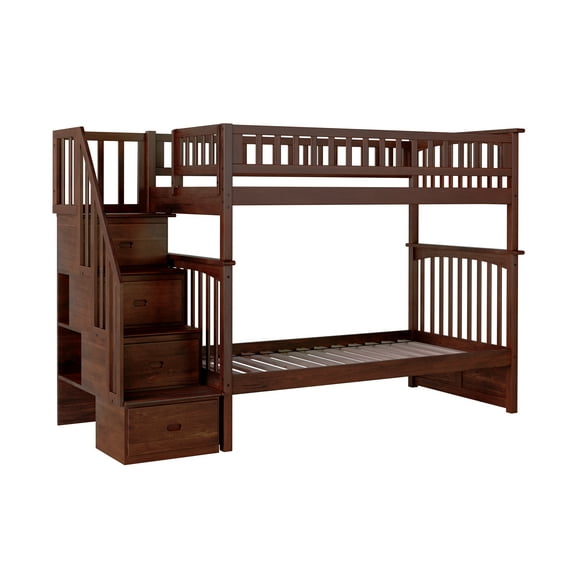 Columbia Staircase Bunk Bed Twin over Twin in Multiple Colors and Configurations