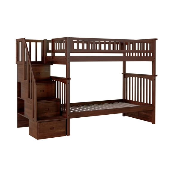 Columbia Staircase Bunk Bed Twin over Twin in Multiple Colors and Configurations