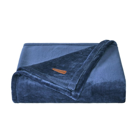 Columbia Super Soft Plush Fleece Throw Blanket Color: Blue Size: N/A