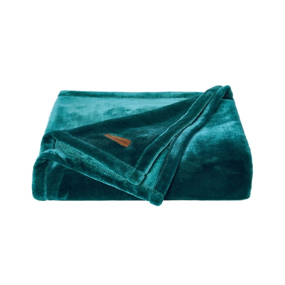 Columbia Super Soft Plush Fleece Throw Blanket Color: Teal Green Size: N/A