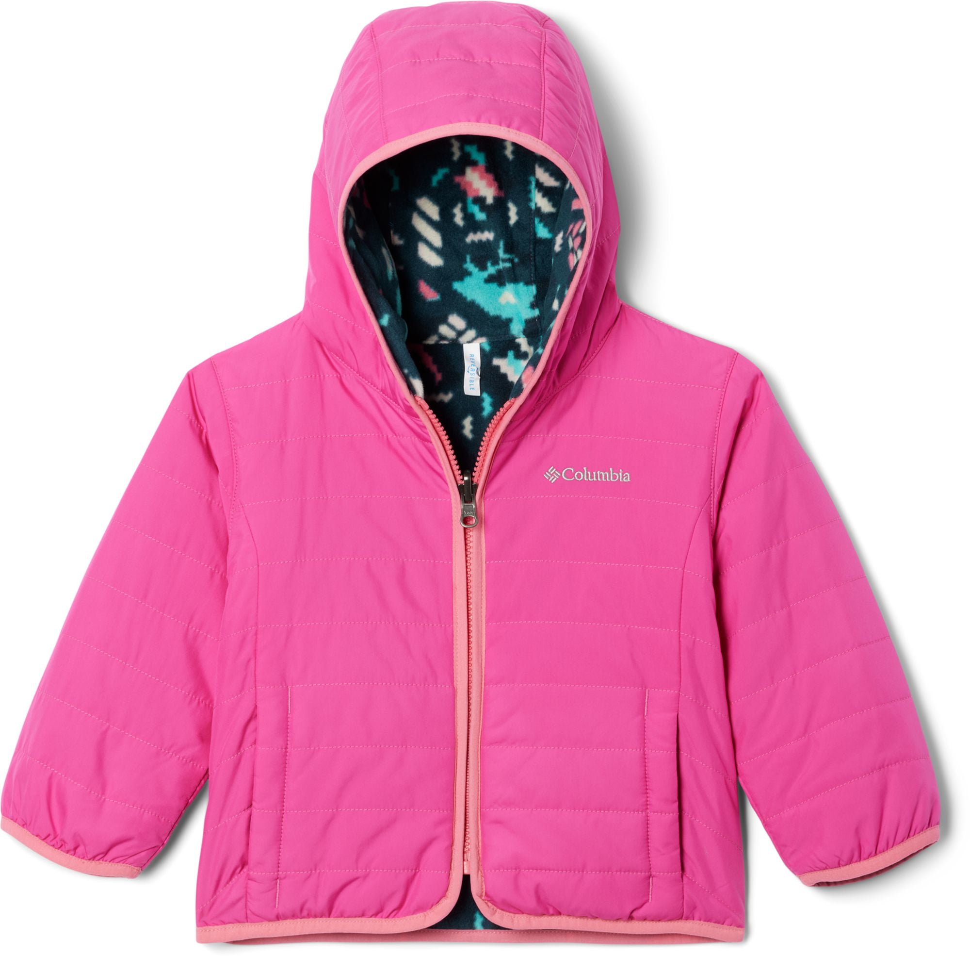 Columbia Toddlers' Double Trouble Reversible Jacket (Pink Ice, 4T