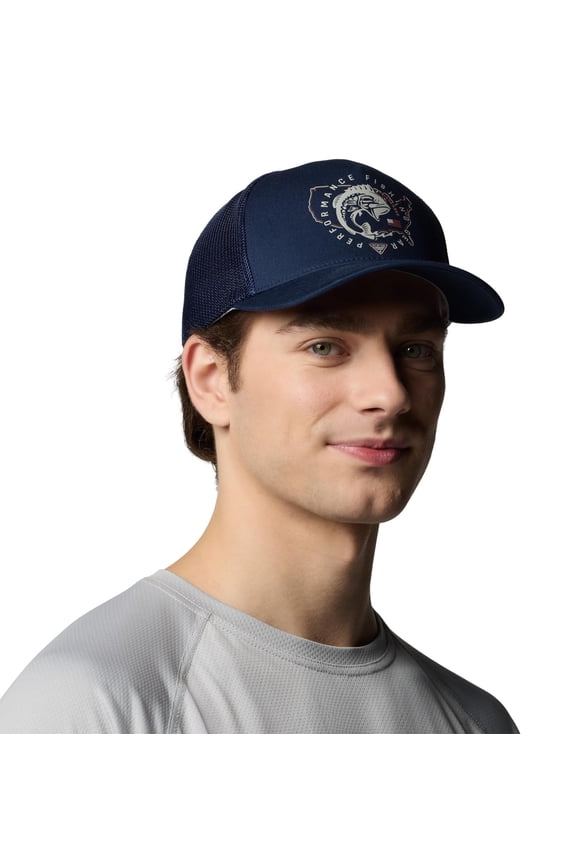 Unisex PFG Statetriot Mesh Ball Cap, Collegiate Navy/PFG Pride USA, L/XL