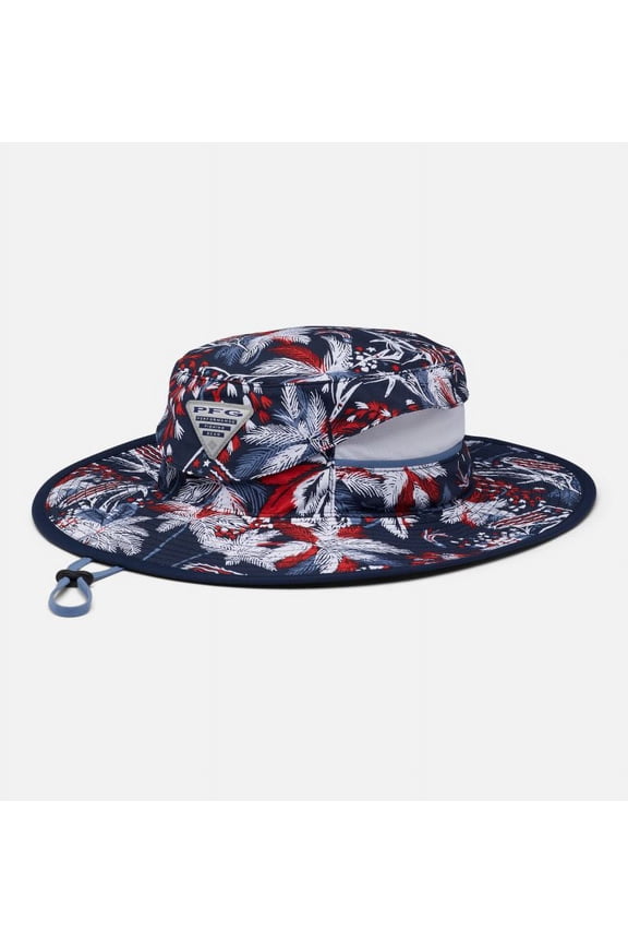 Unisex PFG Super Backcast Booney Hat - White Fireworks Fishin Print - Small/Medium