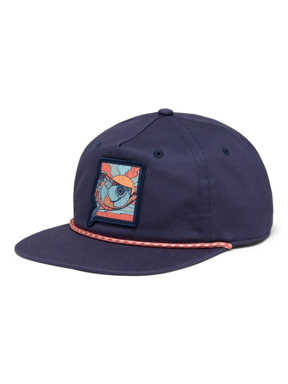Unisex PFG Tack Snap Back Hat, Nocturnal/Sunset Fish Graphic, One Size