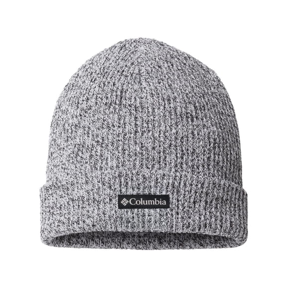 Columbia Whirlibird Cuffed Beanie Super Soft Acrylic Knit Winter Beanie Hats for Unisex (White Marled, One Size)