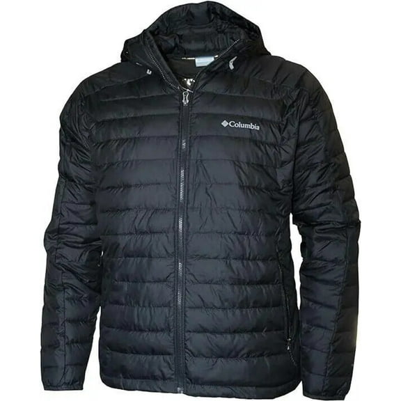 Columbia White Out II XM0477-010 Puffer Jacket Mens Black Hooded Full Zip CLO450 (Regular,L/G)