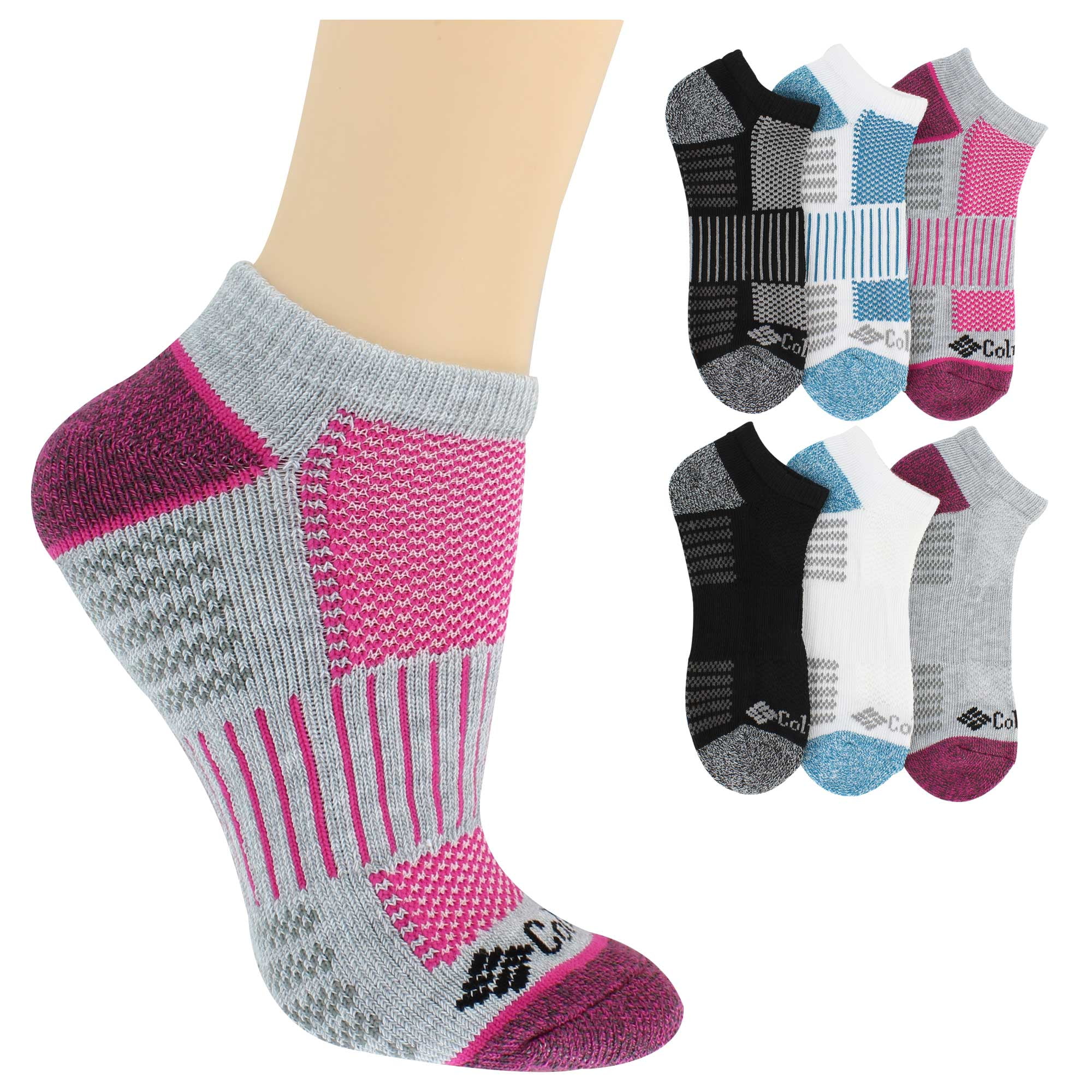 Columbia Women's 6 Pack Athletic Moisture Guard No Show Socks