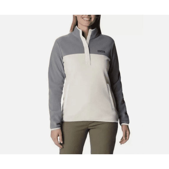 Columbia Women's Benton Springs Half Snap Pullover chalk/Grey, Medium