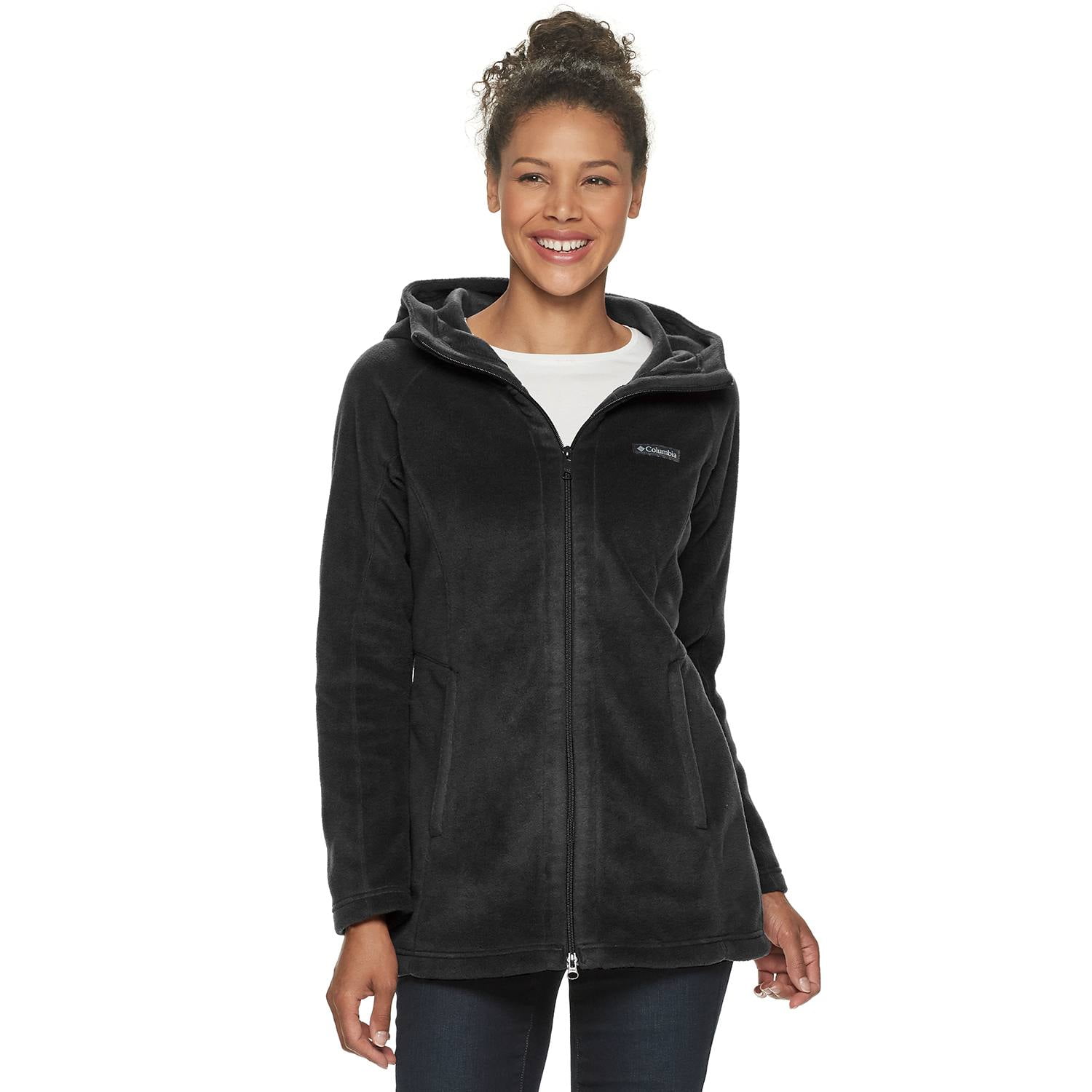 Women s Columbia Benton Springs Fleece Hooded Jacket Color Black Size XX LARGE Walmart