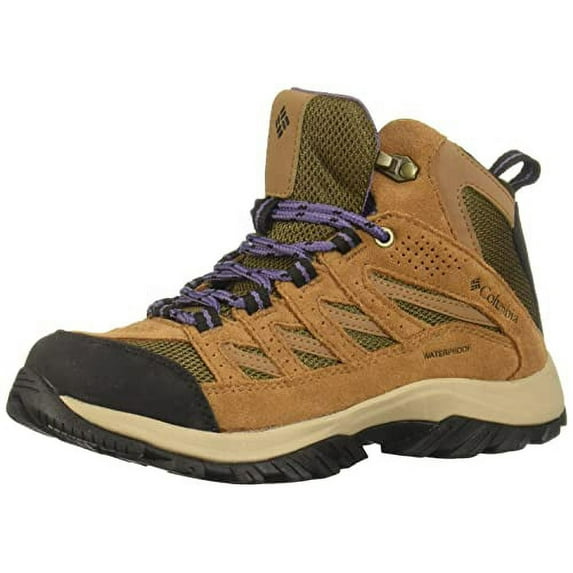 Columbia Women's Crestwood Mid Waterproof Hiking Boot Shoe, Dark Truffle, Plum Purple, 12