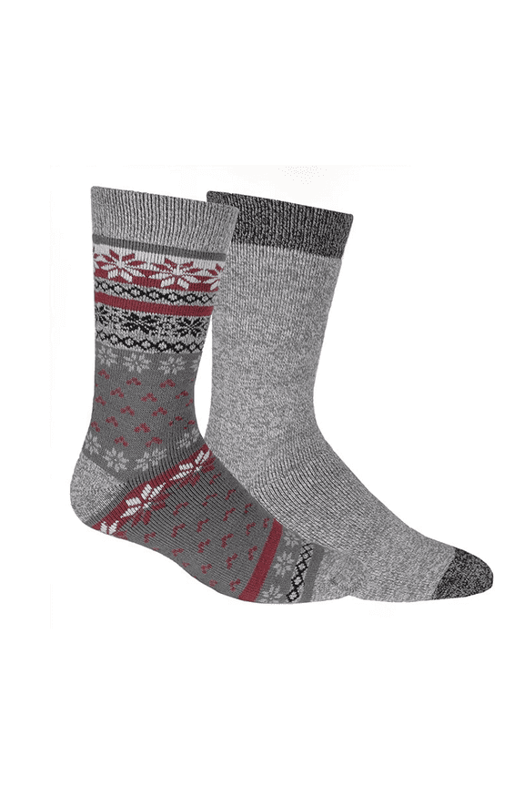 Women's Faire Isle Thermal Crew Socks 2 Pair Shoe Size 4-10