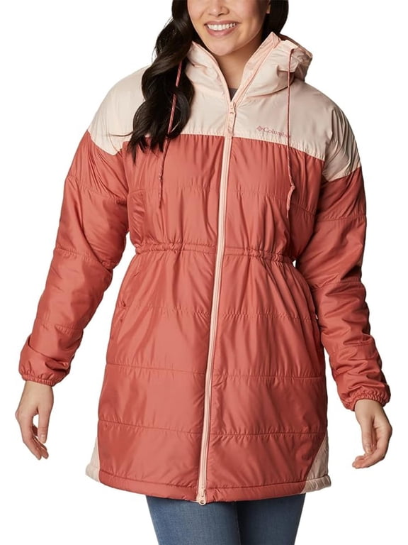 Women's Flash Challenger Sherpa Lined Long Jacket, Dark Coral/Peach Blossom, XX-Large