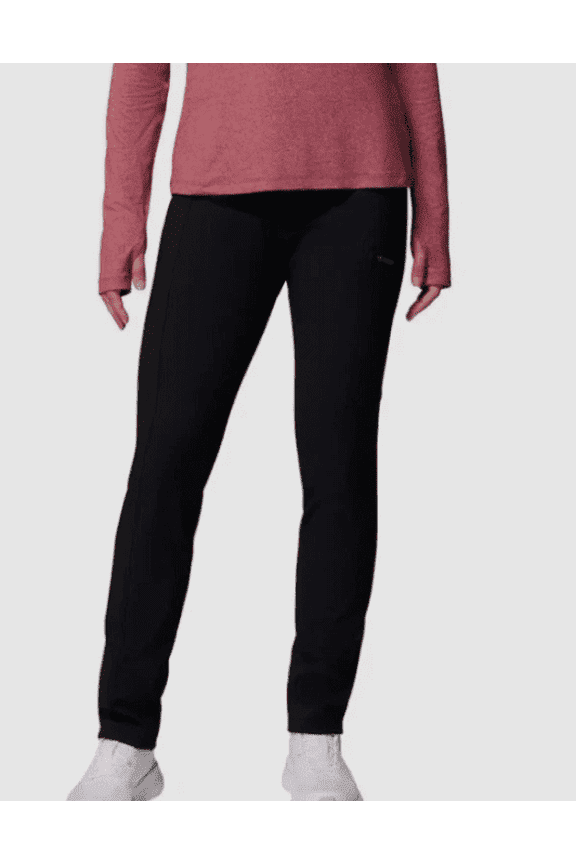 Women's Fleece Lined Active Fit Straight Leg Pants Black Small