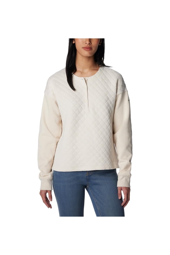 Women's Hart Mountain Quilted Crew, Chalk, Small