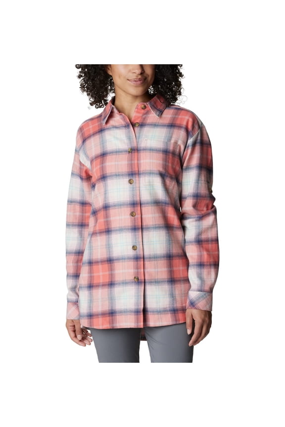 Women's Holly Hideaway Flannel Shirt, Faded Peach Ombre Tartan, XX-Large