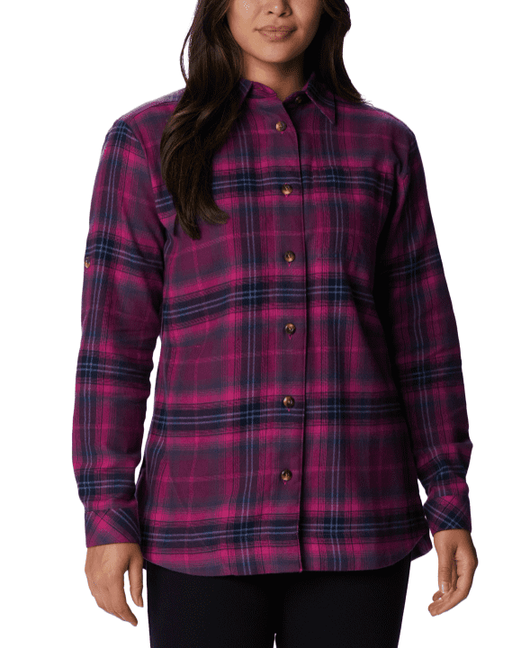Columbia Women's Holly Hideaway Flannel Shirt, Multicolor, Medium
