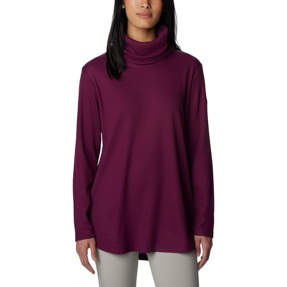 Columbia Women's Holly Hideaway Waffle Cowl Neck Pullover, Marionberry, XX-Large