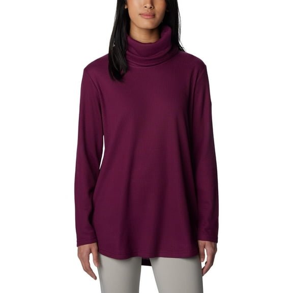 Columbia Women's Holly Hideaway Waffle Cowl Neck Pullover, Marionberry, XX-Large