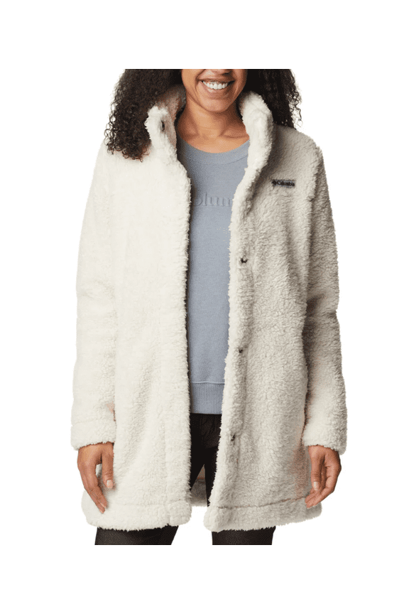 Women's Long Fleece Jacket Cream Large