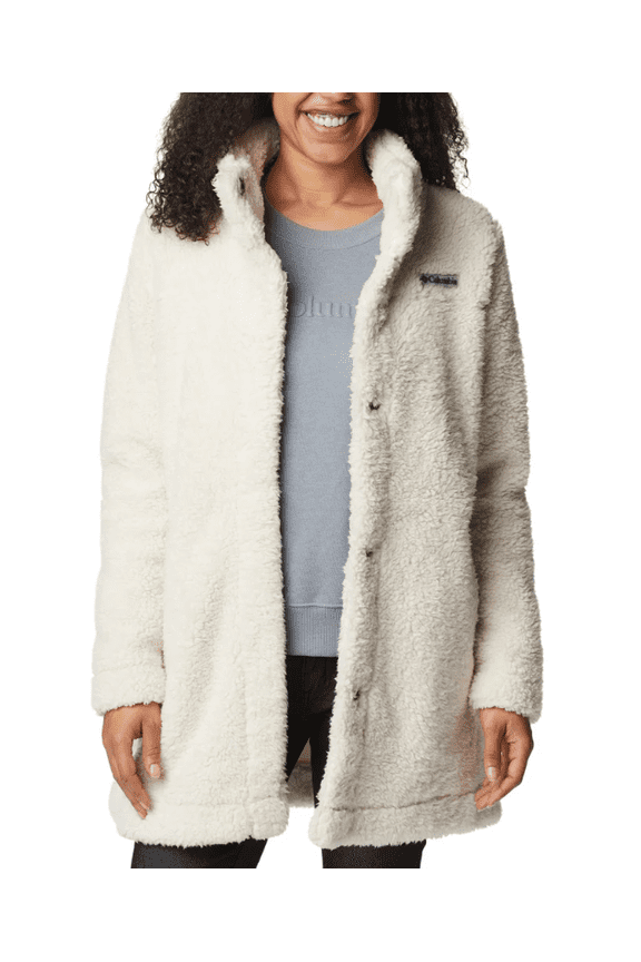 Women's Long Fleece Jacket Cream Medium