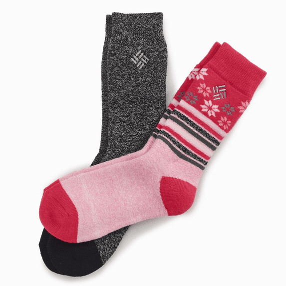 Columbia Women's Medium Weight Snowfall Thermal Socks - 2 Pack Shoe Size 4-10
