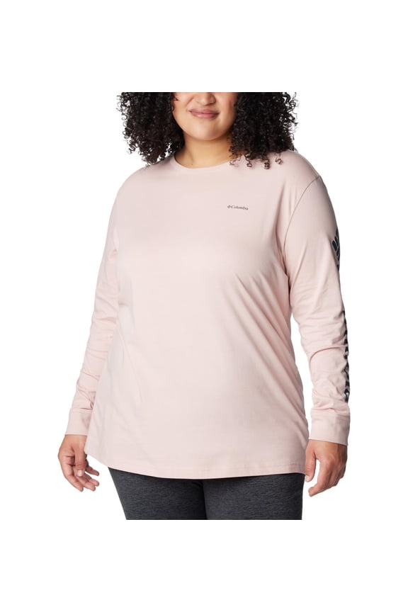 Women's North Cascades Long Sleeve Tee, Dusty Pink/Night Wave Gem Columbia, X-Small
