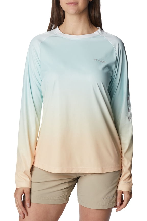 Women's Printed Tidal Deflector Long Sleeve, Cocoa Butter Gradient, Medium