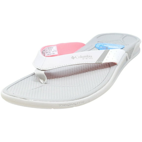 Columbia Women's Rostra Pfg Grey Ice / Red Coral Ankle-High Leather Sport Sandals & Slide - 12 M