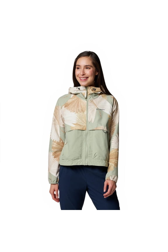 Women's Spire Valley Printed Windbreaker, Safari Rays/Safari, Large