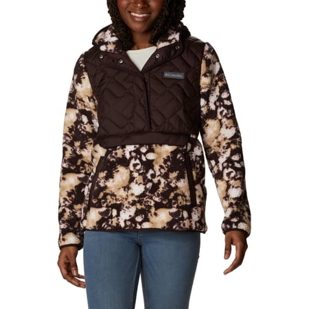 Columbia Women's Sweet View Fleece Hooded Pullover, New Cinder/New Cinder Solarized, 3X Plus