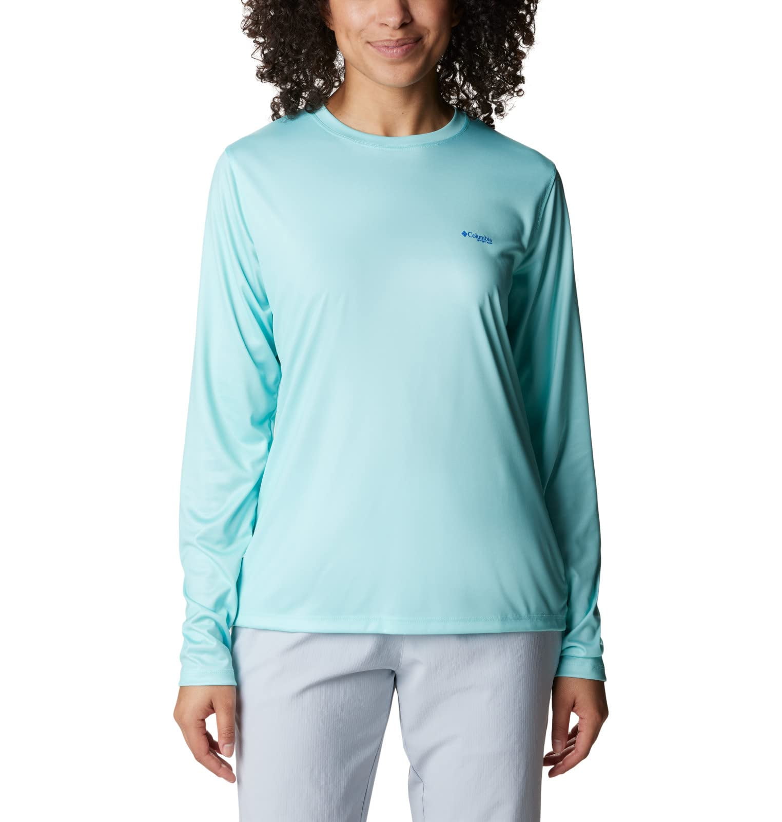 T-shirt Columbia PFG Omni-Shade Homme Manches Longues Vert - Taille M - Pêche