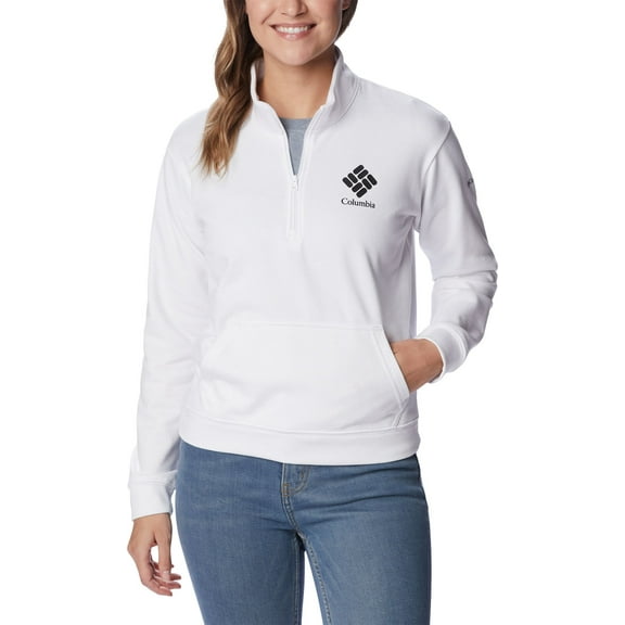 Columbia Women's Trek 1/2 Zip (White/Black Stacked Logo, 1X)
