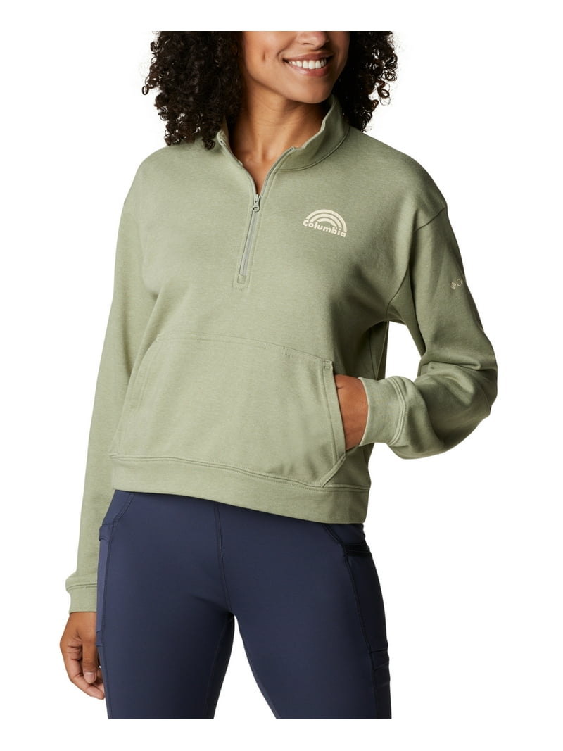 Columbia Women's Trek French Terry Half Zip Top Green Size Large