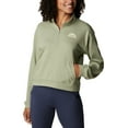 thumbnail image 1 of Columbia Women's Trek French Terry Half Zip Top Green Size Large, 1 of 3