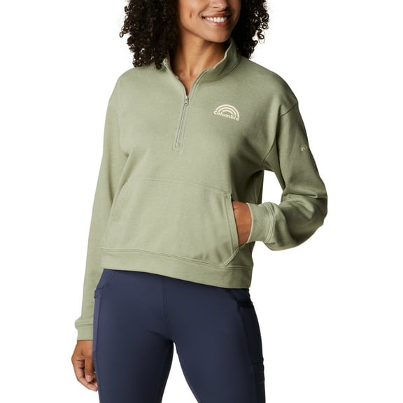 Columbia Women's Trek French Terry Half Zip Top Green Size Large