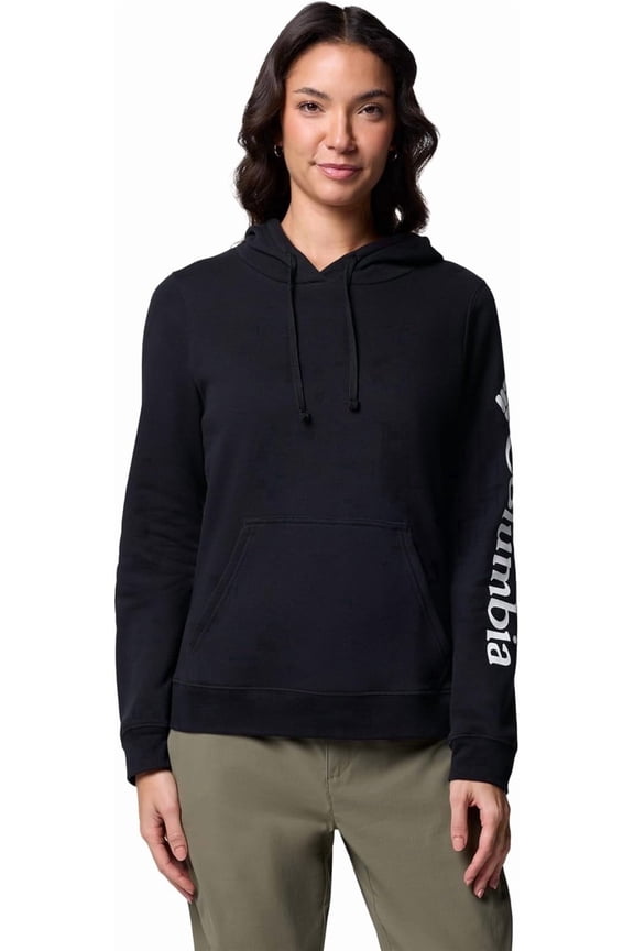 Women's Trek Graphic Hoodie, Black/Gem Columbia Sleeve, 3X