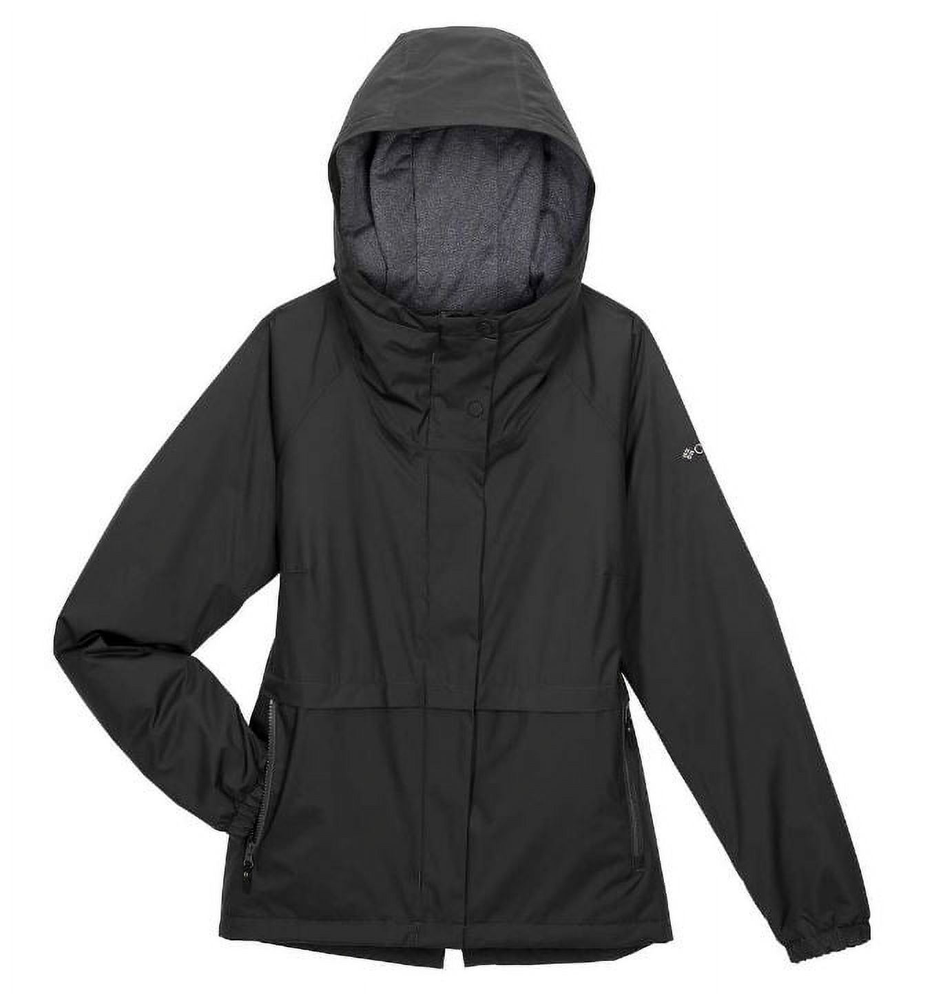 Columbia Women's Waterproof Omni-Tech Waterproof Hooded Jacket, Black, Medium - image 1 of 4
