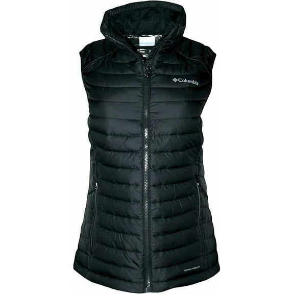 Columbia Women's White Out Puffer Omni Heat Full Zip Insulated Vest (Black, S)