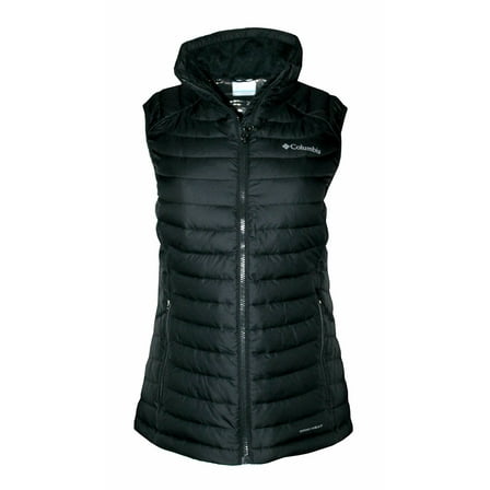 Columbia Women's White Out Puffer Omni Heat Full Zip Vest Size Medium Black