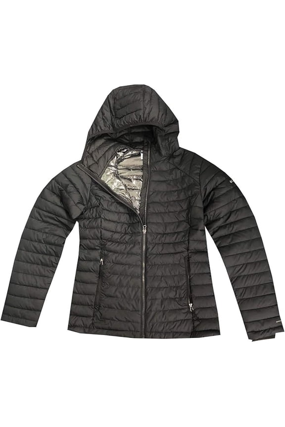 Women's White Out ll Omni Heat Hooded Jacket Puffer (XXL, Black)