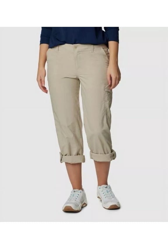 Ladies' Woodland Hills UPF 30 Roll Up Cargo Pants, British Tan L