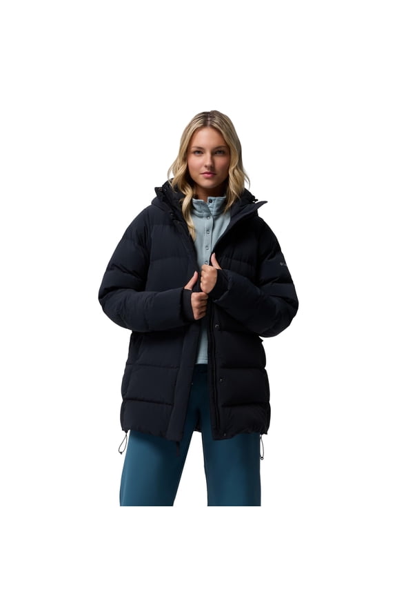 Womens Amaze Puff Mid Hooded Jacket, XXL, Black - Cozy