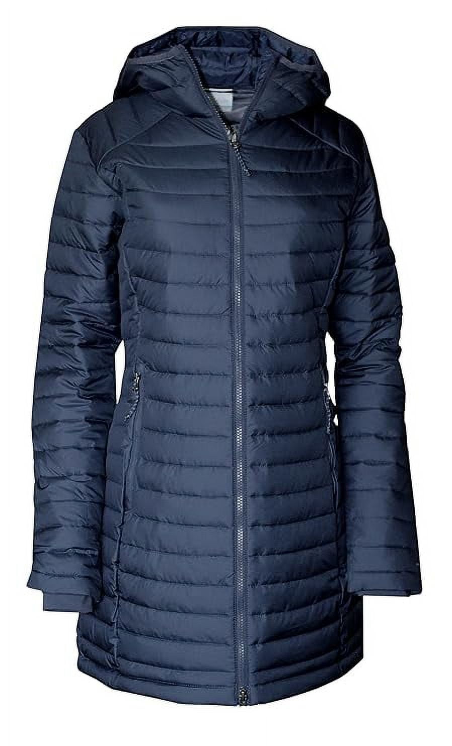Columbia Womens Black Long Sleeve Out Mid Omni Hooded Puffer Coat Size Navy 472 X Small Walmart