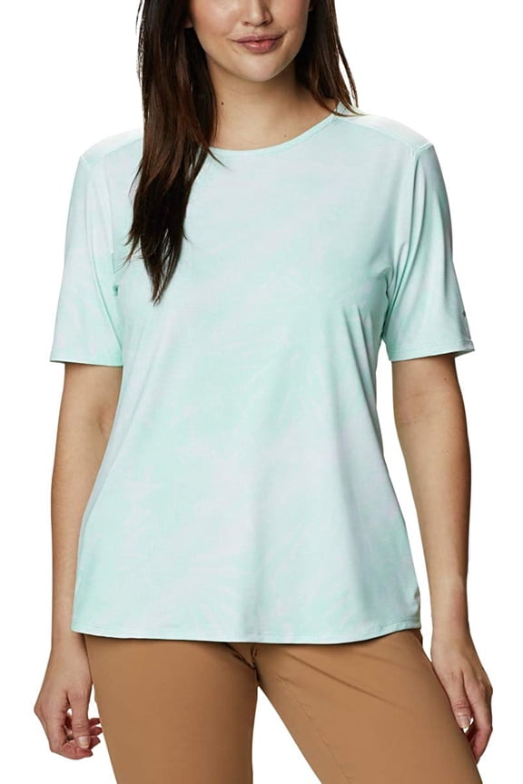 Womens Chill River Short Sleeve Mint Cay Print Sunburst Large