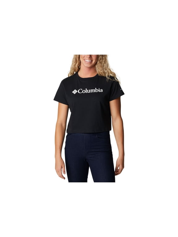 Womens North Cascades Cropped T-Shirt Black XL