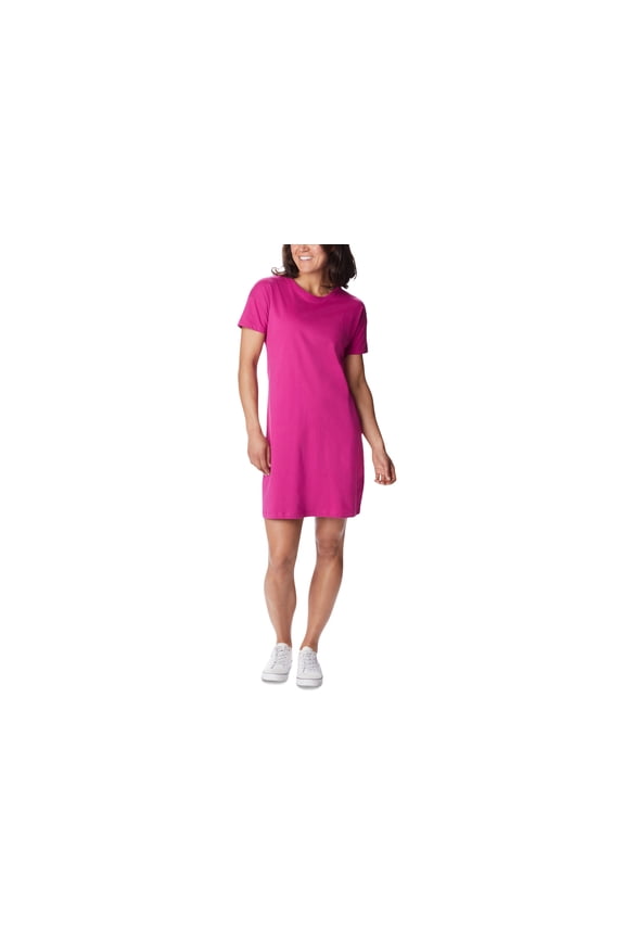 Womens Park Cotton T-Shirt Dress Wild Fuchsia M