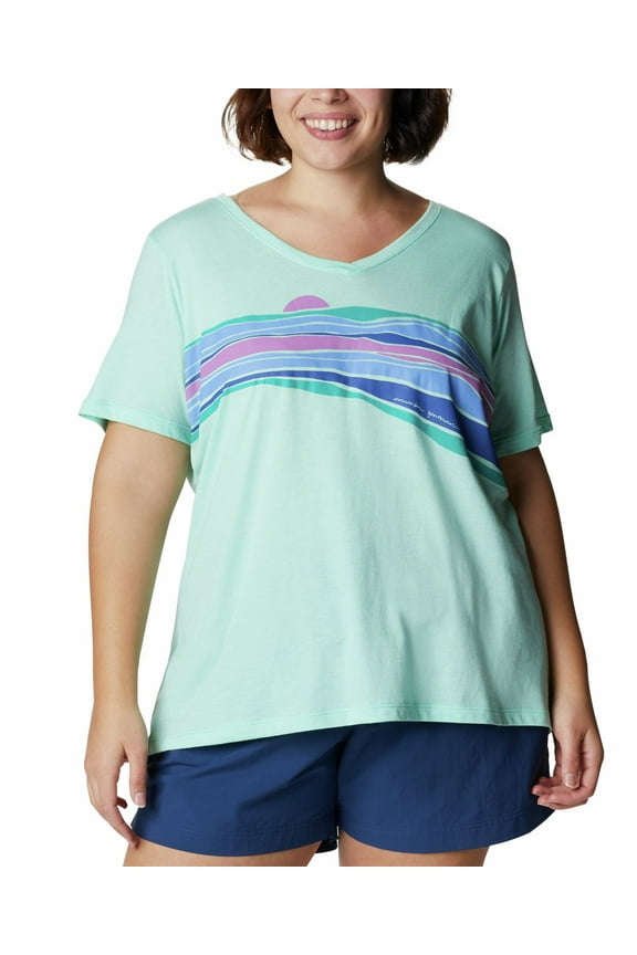 Womens Plus Size Bluebird Day Relaxed V-Neck Top;1X