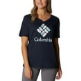 thumbnail image 1 of Columbia Womens Plus Size Bluebird Day Relaxed V-Neck Top,Nocturnal Heather Hey There,3X, 1 of 5